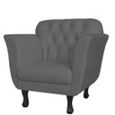 Ver imagem 2 de Kit 2 Poltronas Decorativas Pés Luis xv Suede Cinza - Ds Estofados