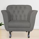 Ver imagem 3 de Kit 2 Poltronas Decorativas Pés Luis xv Suede Cinza - Ds Estofados