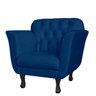 Kit 2 Poltronas Decorativas Pés Luis xv Suede Azul Marinho - Ds Estofados - 2