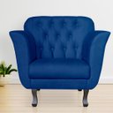 Ver imagem 3 de Kit 2 Poltronas Decorativas Pés Luis xv Suede Azul Marinho - Ds Estofados