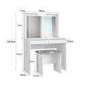 Ver imagem 3 de Penteadeira Camarim 2 Gavetas com Banco Estofado Branco