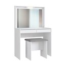 Ver imagem 2 de Penteadeira Camarim 2 Gavetas com Banco Estofado Branco