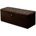 Ver imagem 1 de Calçadeira Recamier Baú Solteiro 90cm Italia Suede Marrom