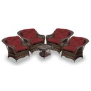 Ver imagem 1 de Conjunto de Poltronas Fibra Sintética Naja - 4 Poltronas + 1 Mesa Centro - Tecido Duna Vermelho