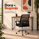 Ver imagem 4 de Conjunto de Escritório Mesa Dora e Cadeira Begônia Mesh Preta