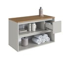 Ver imagem 5 de Balcão Gabinete de Banheiro Suspenso com 2 Portas e 1 Gaveta 80cm Multimóveis Crart-BAL002 -
