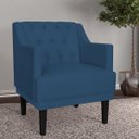 Ver imagem 3 de Kit 2 Poltronas Decorativas Clássica Pés Trapézio Suede Azul Marinho - Ds Estofados
