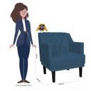 Ver imagem 5 de Kit 2 Poltronas Decorativas Clássica Pés Trapézio Suede Azul Marinho - Ds Estofados