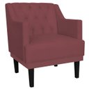 Ver imagem 2 de Kit 2 Poltronas Decorativas Clássica Pés Trapézio Suede Bordô - Ds Estofados