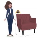 Ver imagem 5 de Kit 2 Poltronas Decorativas Clássica Pés Trapézio Suede Bordô - Ds Estofados