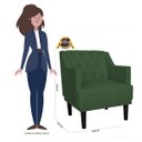 Ver imagem 5 de Kit 2 Poltronas Decorativas Clássica Pés Trapézio Suede Verde - Ds Estofados