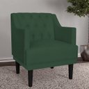 Ver imagem 3 de Kit 2 Poltronas Decorativas Clássica Pés Trapézio Suede Verde - Ds Estofados