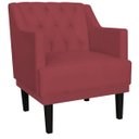 Ver imagem 2 de Kit 2 Poltronas Decorativas Clássica Pés Trapézio Suede Vermelho - Ds Estofados