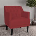 Ver imagem 3 de Kit 2 Poltronas Decorativas Clássica Pés Trapézio Suede Vermelho - Ds Estofados