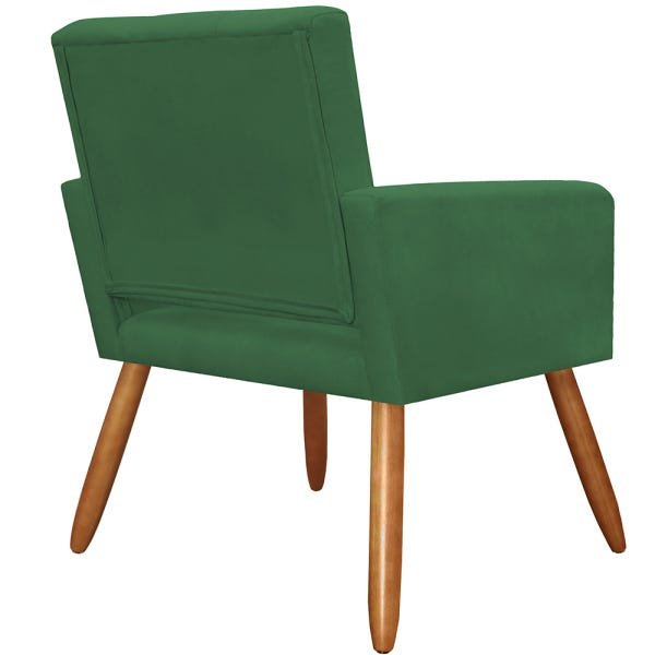 Kit 2 Poltronas Decorativas Camila Pés Palito Suede Verde - Ds Estofados - 4