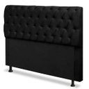 Ver imagem 2 de Cabeceira Mais Calçadeira Baú Casal King 195cm Para Cama Box Paris Suede Preto - DS Móveis
