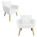 Ver imagem 1 de Kit 2 Poltronas Decorativas Onix Corino Branco - Ds Estofados