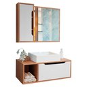 Ver imagem 1 de Conjunto 3 Peças Banheiro Bn3600x44x45 Amendoa Branco
