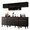 Ver imagem 1 de Armário de Cozinha Completa Atlanta Smart C Vidro Carraro Preto Touch