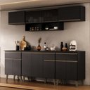 Ver imagem 2 de Armário de Cozinha Completa Atlanta Smart C Vidro Carraro Preto Touch