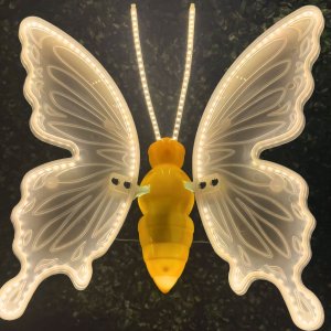 Borboleta LED Movimento Asa Enfeite Natal Casamento Aniversario Evento Decoraçao Luz Jardim Quintal 