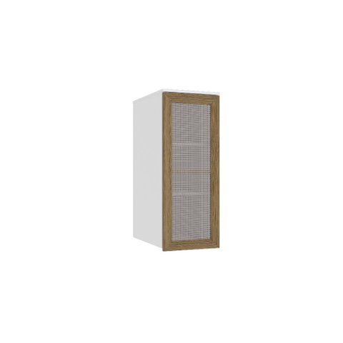 Aéreo Maleiro Alto de 1 Porta com Tela 36cm Linha Modulado Adapt N540 Kappesberg - Branco/nogueira