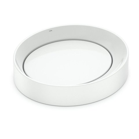 Cuba de Apoio Oval sem Mesa 450cm x 400cm Design D5 Celite Branco