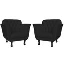 Ver imagem 1 de Kit 2 Poltronas Decorativas Pés Luis xv Suede Preto - Ds Estofados