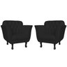 Kit 2 Poltronas Decorativas Pés Luis xv Suede Preto - Ds Estofados - 1
