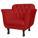Ver imagem 2 de Kit 2 Poltronas Decorativas Pés Luis xv Suede Vermelho - Ds Estofados