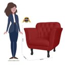 Ver imagem 6 de Kit 2 Poltronas Decorativas Pés Luis xv Suede Vermelho - Ds Estofados