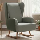 Ver imagem 2 de Poltrona de Amamentação Balanço Base Milka Liz D02 Couríssimo Tramado Verde C-296 C-120 - Lyam Decor