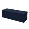 Calçadeira Recamier Baú Casal 140cm Sofia Suede Azul Marinho - 1