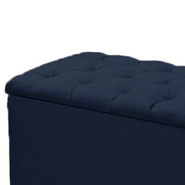 Calçadeira Recamier Baú Casal Queen 160cm Sofia Suede Azul Marinho - 2