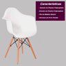 Kit 2 Cadeiras Charles Eames Eiffel com Braço Branco Polipropileno Cozinha Sala de Estar Jantar Mesa - 10