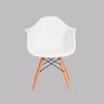 Kit 2 Cadeiras Charles Eames Eiffel com Braço Branco Polipropileno Cozinha Sala de Estar Jantar Mesa - 4