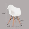 Kit 2 Cadeiras Charles Eames Eiffel com Braço Branco Polipropileno Cozinha Sala de Estar Jantar Mesa - 8