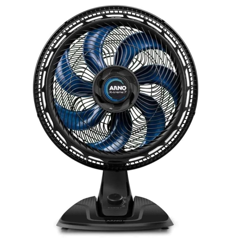 Ventilador de Mesa Arno ve70 X-treme 40cm 7 Pás Preto e Azul 127v