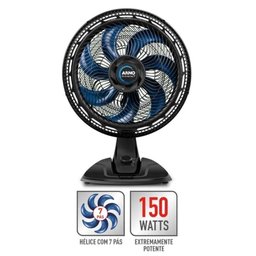 Ventilador de Mesa Arno ve70 X-treme 40cm 7 Pás Preto e Azul 127v - 2