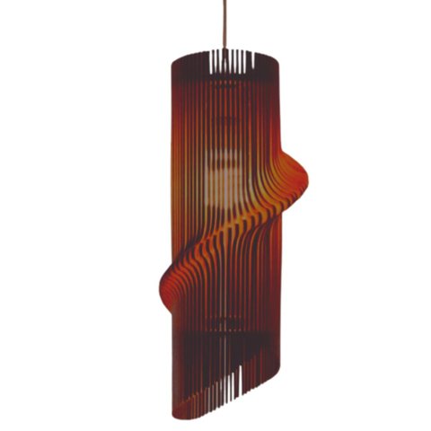 Luminária Teto tipo Pendente MAIA MDF - Completa - Cor: Marrom