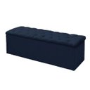 Ver imagem 4 de Cabeceira Mais Calçadeira Baú Casal Queen 160cm Para Cama Box Sofia Suede Azul Marinho - DS Mó