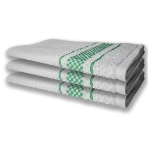 3 Panos de Prato Atoalhado Felpudo 370g/m² Premium Verde