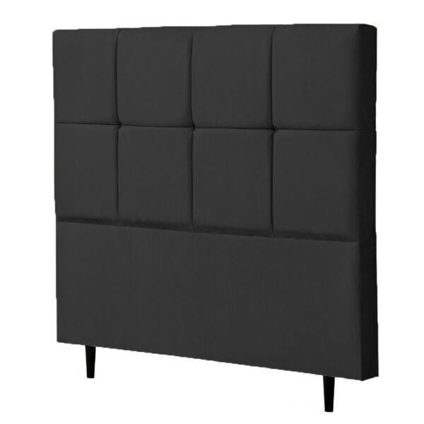 Cabeceira Solteiro Roma 90cm Para Cama Box Suede Preto - DS Móveis - 1