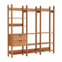 Ver imagem 2 de Guarda Roupa Closet 2,19 m X 2,20 m com 2 Gavetas e Cabideiros 100% MDF Dalla Costa Cor:Freijó