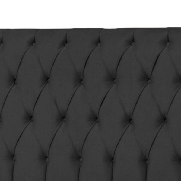 Cabeceira Solteiro Veneza 90cm Para Cama Box Suede Preto - DS Móveis - 2