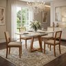 Mesa de Jantar 120x90 4 Lugares Madeira Maciça Tampo Mdfvidro Offwhite - 2