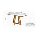 Ver imagem 6 de Mesa de Jantar 120x90 4 Lugares Madeira Maciça Tampo Mdfvidro Offwhite