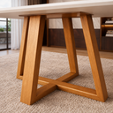 Ver imagem 6 de Mesa de Jantar 120x90 4 Lugares Madeira Maciça Tampo Mdfvidro Offwhite