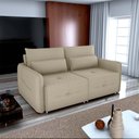 Ver imagem 4 de Sofá Cama 2 Lugares com Almofadas 205cm Celine Suede Bege Matrix