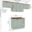 Ver imagem 4 de Cozinha Modulada 4 Peças 100% MDF Americana com Tampo e Rodapé Iluminata Verde/Mint/Ébano